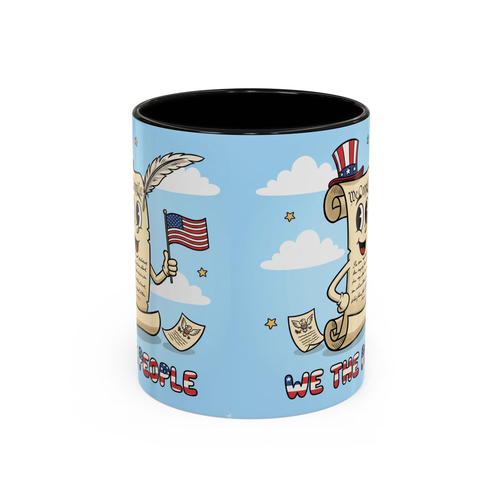 Patriotic Accent Coffee Mug, Fun Mug for Parades, Independence Day Gift, Home Decor, We the People