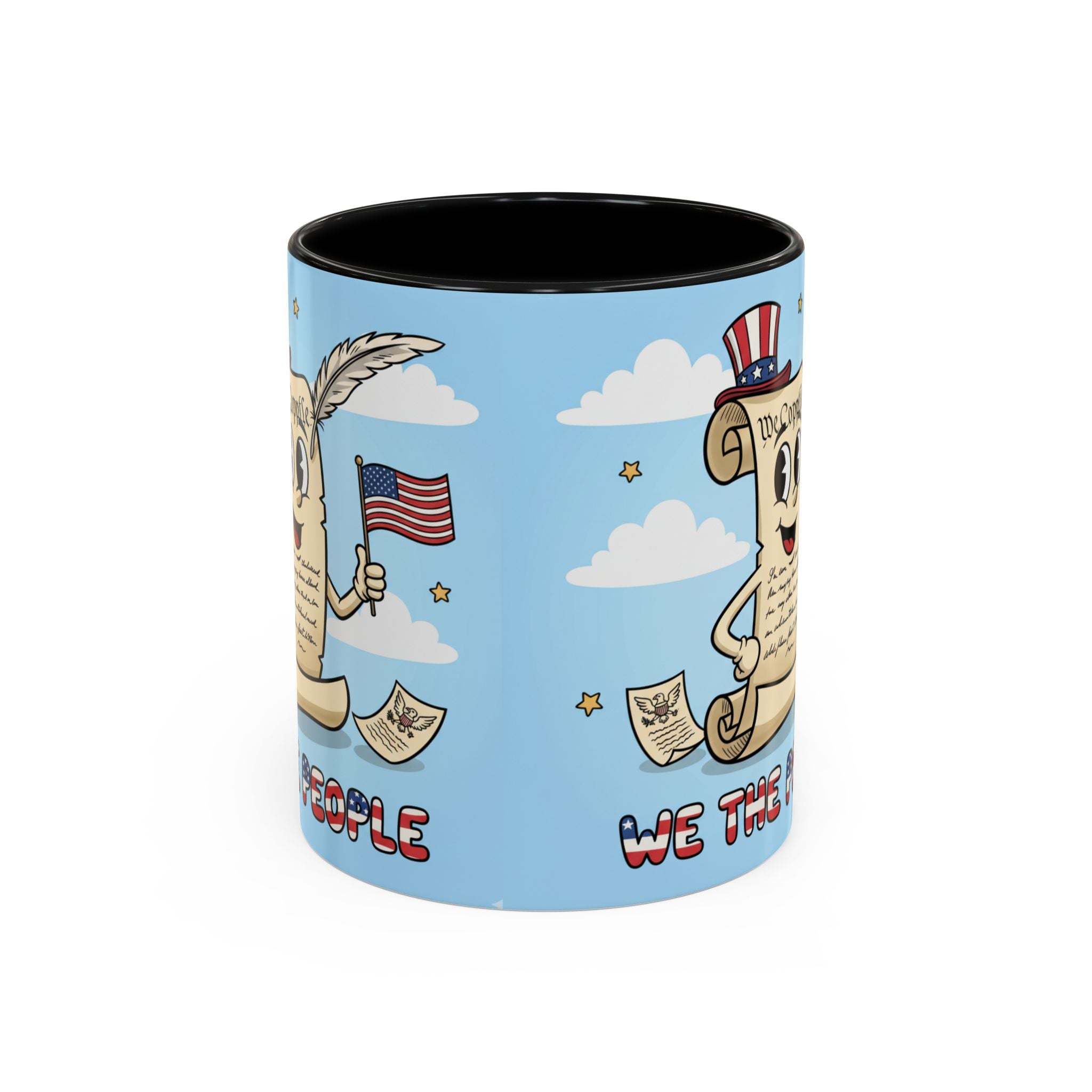 Patriotic Accent Coffee Mug, Fun Mug for Parades, Independence Day Gift, Home Decor, We the People