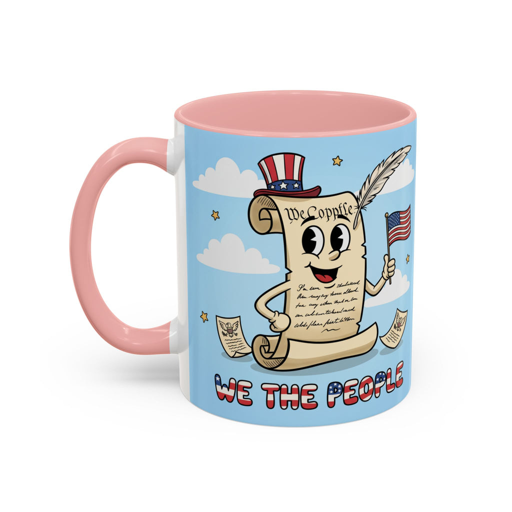 Patriotic Accent Coffee Mug, Fun Mug for Parades, Independence Day Gift, Home Decor, We the People