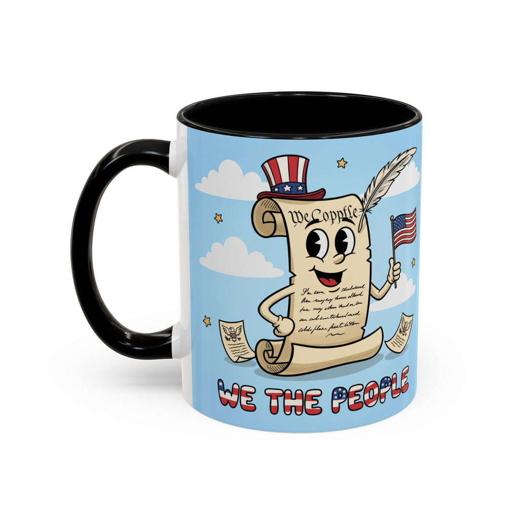 Patriotic Accent Coffee Mug, Fun Mug for Parades, Independence Day Gift, Home Decor, We the People