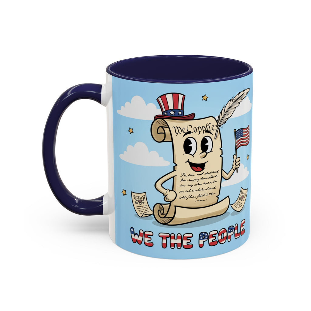 Patriotic Accent Coffee Mug, Fun Mug for Parades, Independence Day Gift, Home Decor, We the People