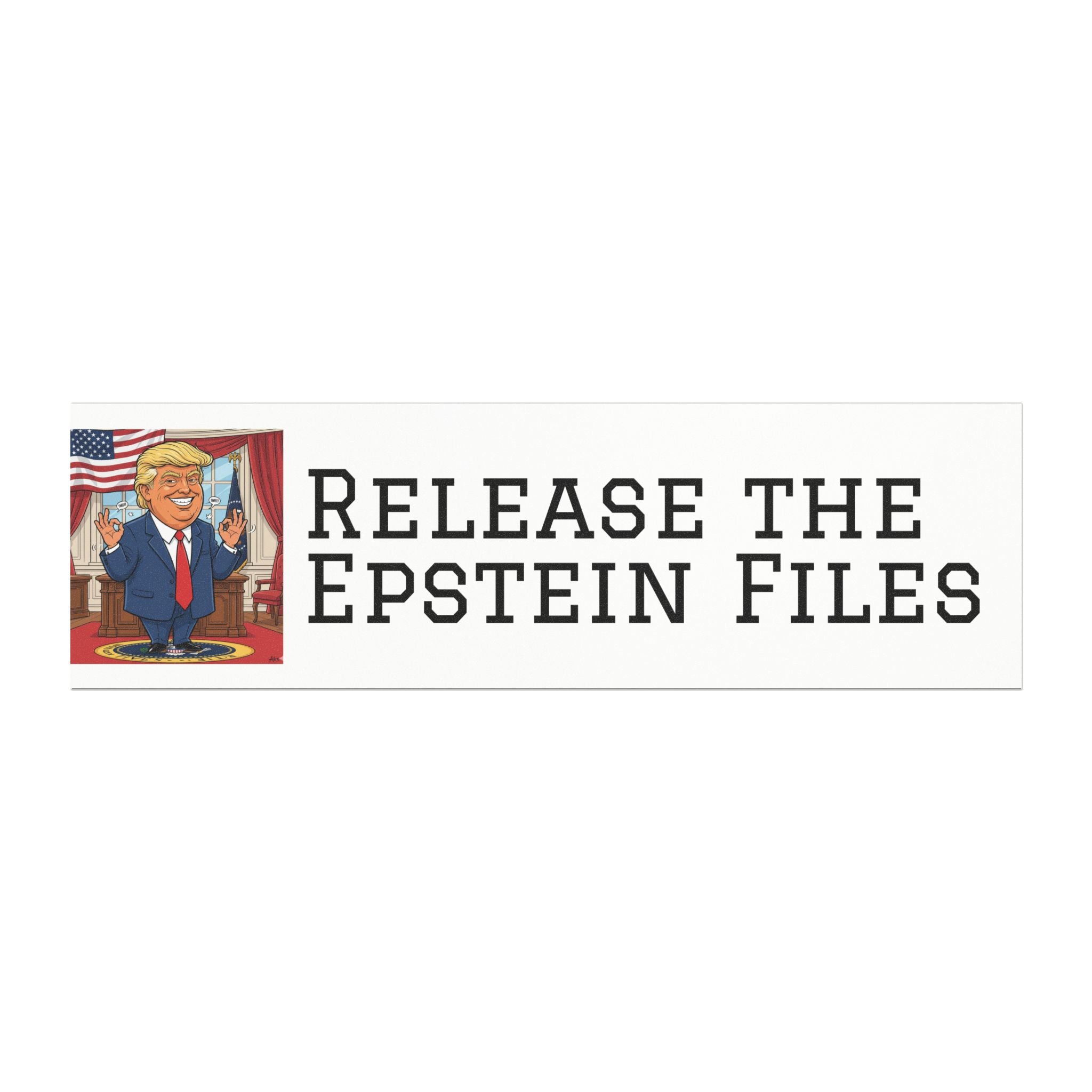 Release the Epstein Files car magnet with Trump