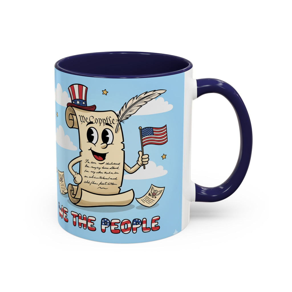 Patriotic Accent Coffee Mug, Fun Mug for Parades, Independence Day Gift, Home Decor, We the People