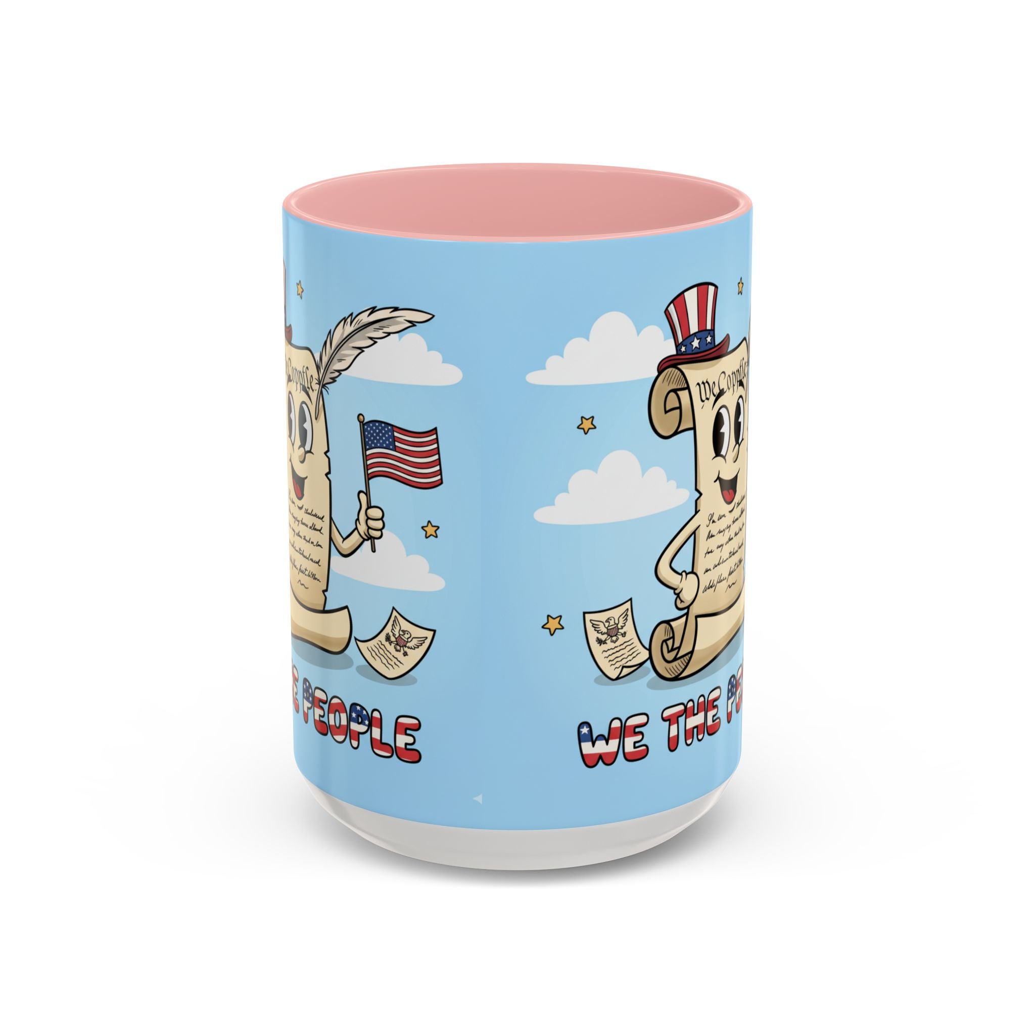 Patriotic Accent Coffee Mug, Fun Mug for Parades, Independence Day Gift, Home Decor, We the People