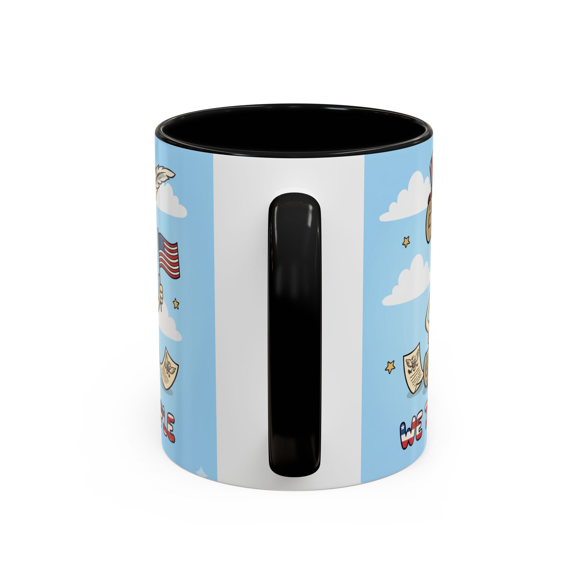Patriotic Accent Coffee Mug, Fun Mug for Parades, Independence Day Gift, Home Decor, We the People