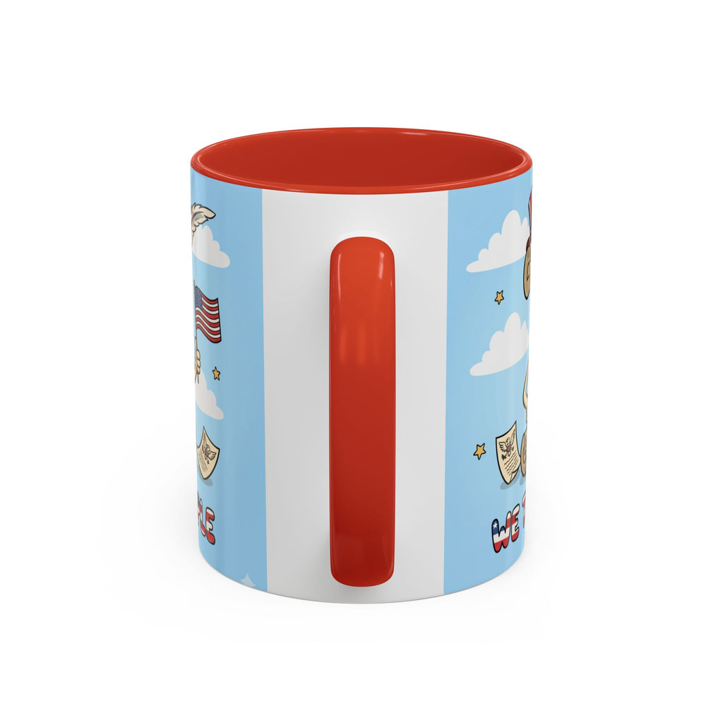 Patriotic Accent Coffee Mug, Fun Mug for Parades, Independence Day Gift, Home Decor, We the People