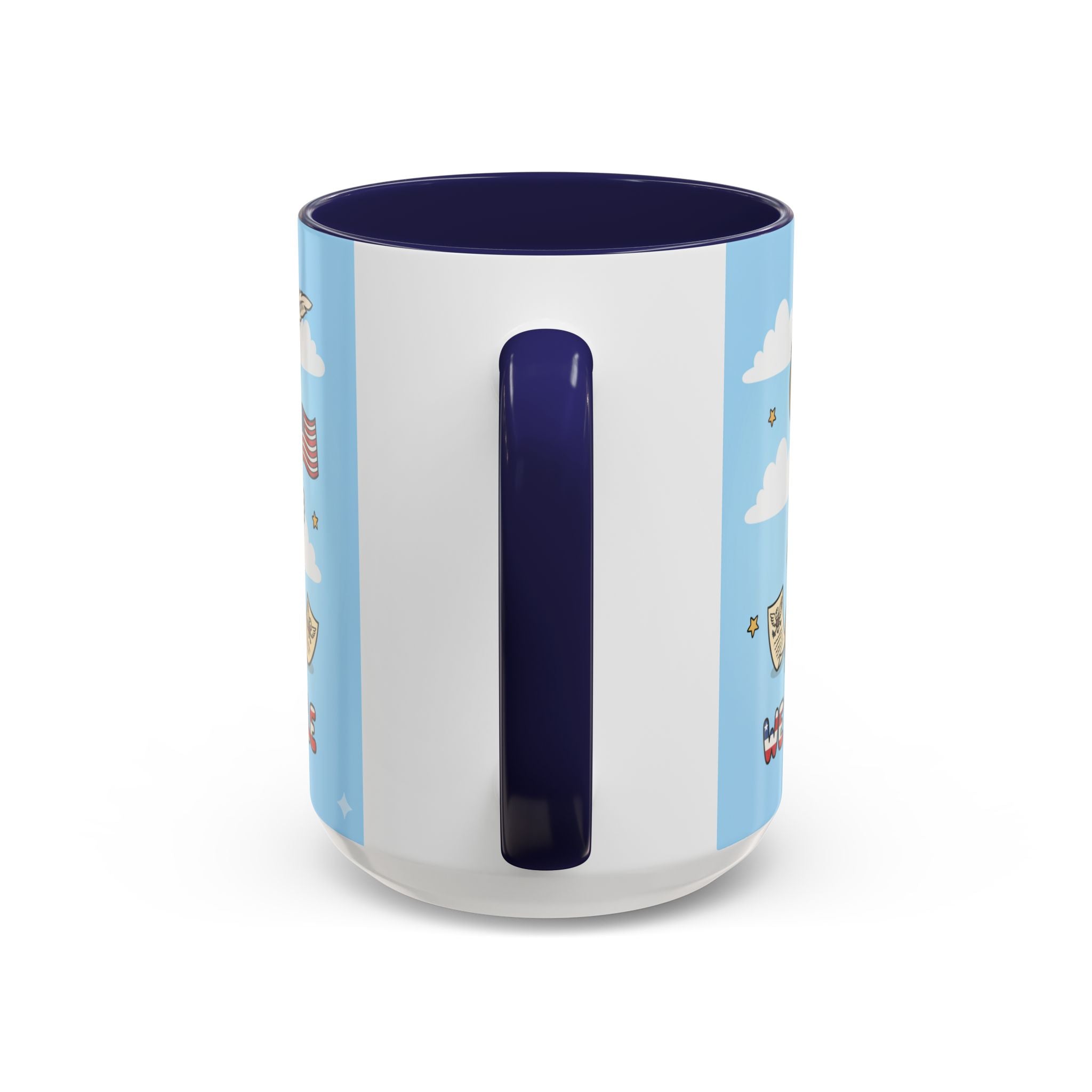Patriotic Accent Coffee Mug, Fun Mug for Parades, Independence Day Gift, Home Decor, We the People