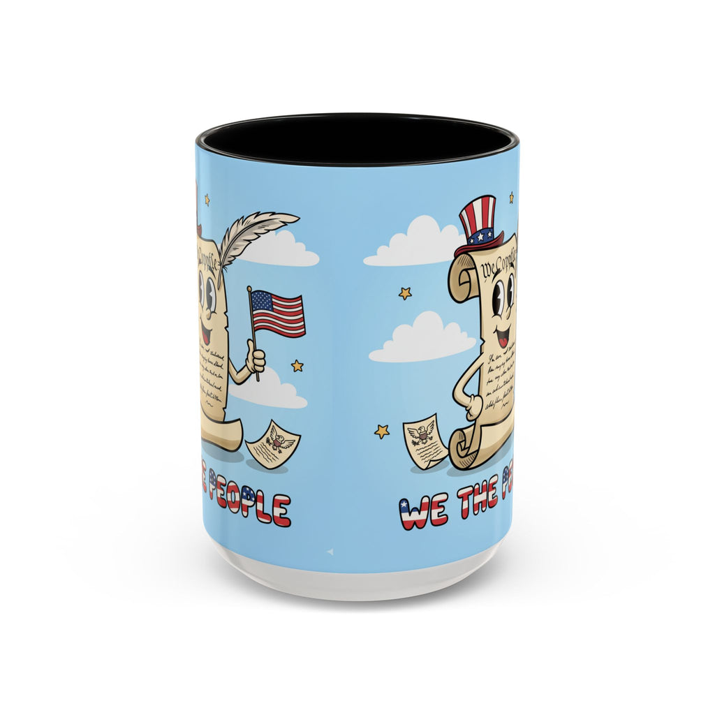 Patriotic Accent Coffee Mug, Fun Mug for Parades, Independence Day Gift, Home Decor, We the People