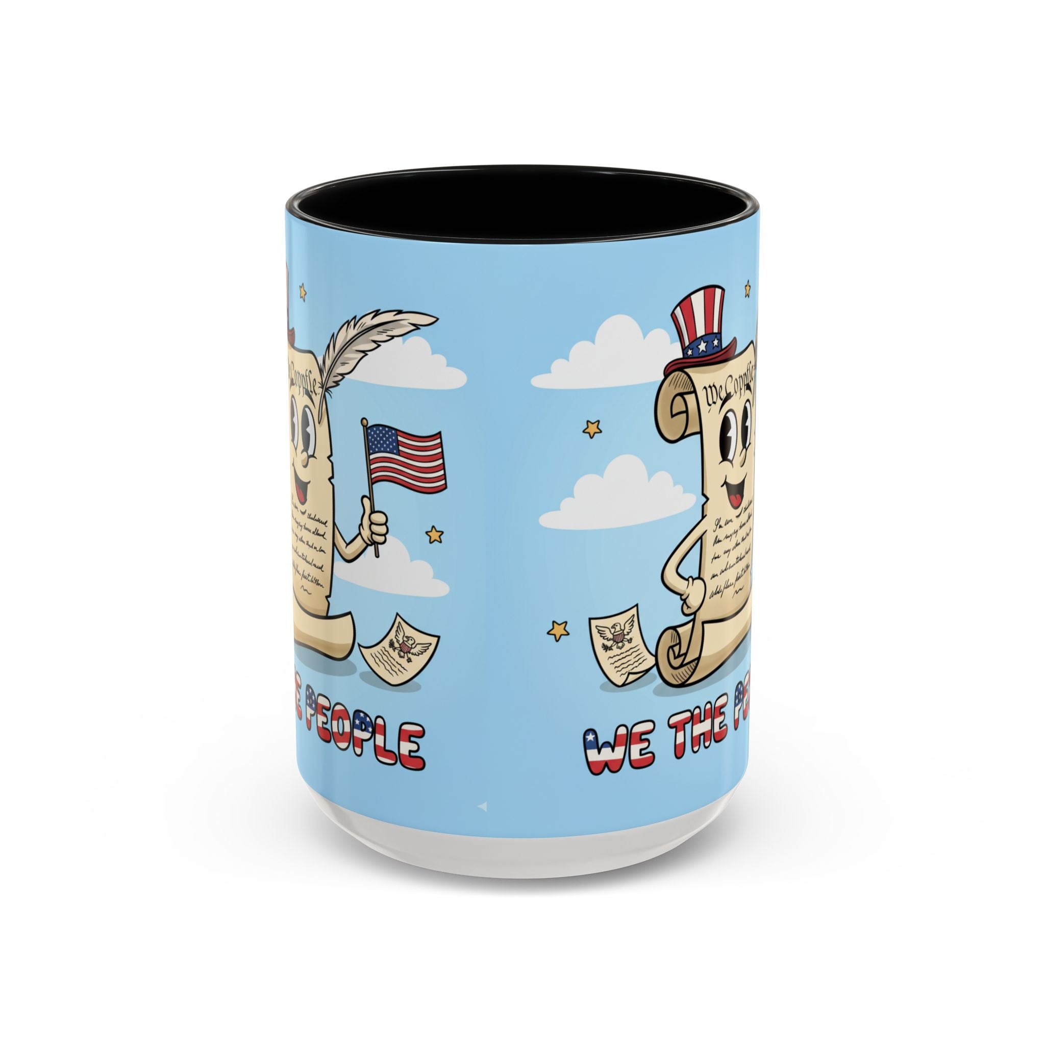 Patriotic Accent Coffee Mug, Fun Mug for Parades, Independence Day Gift, Home Decor, We the People