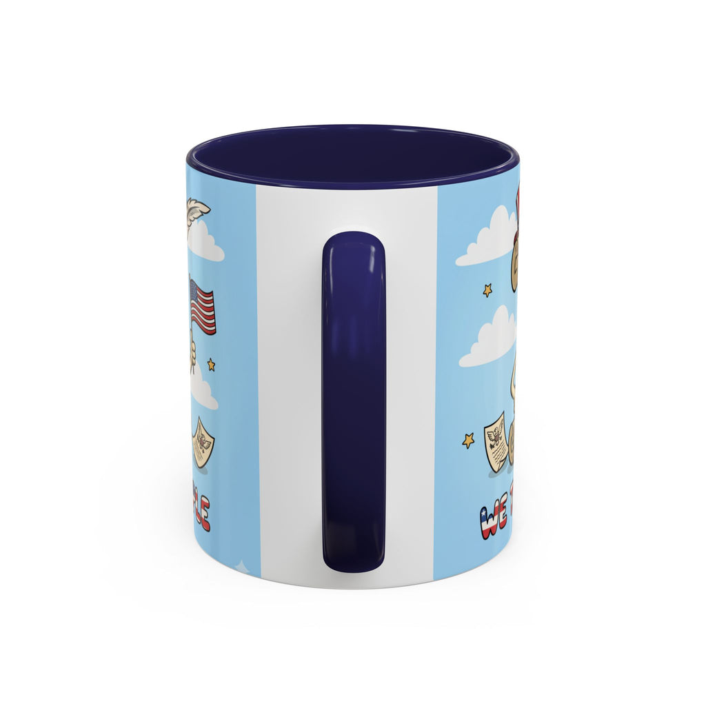 Patriotic Accent Coffee Mug, Fun Mug for Parades, Independence Day Gift, Home Decor, We the People