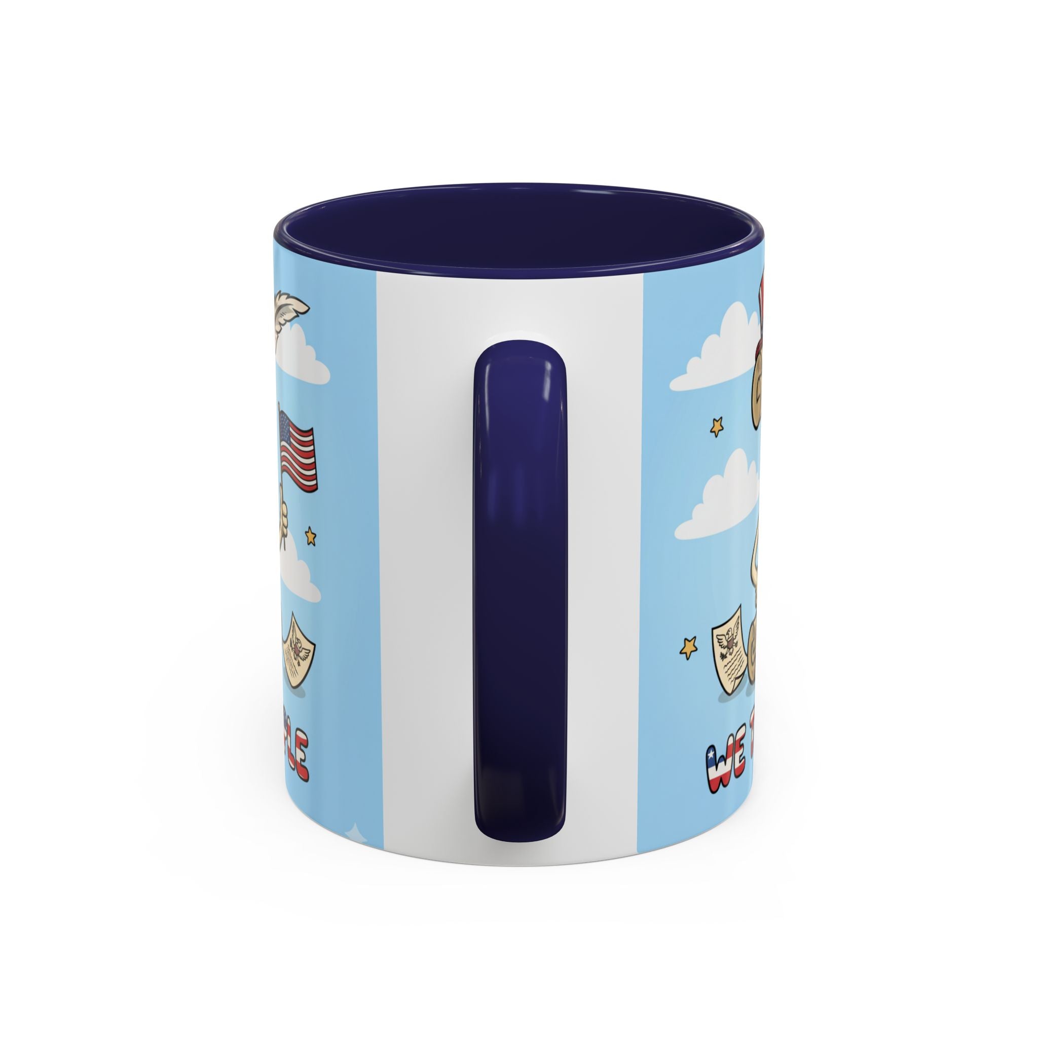Patriotic Accent Coffee Mug, Fun Mug for Parades, Independence Day Gift, Home Decor, We the People