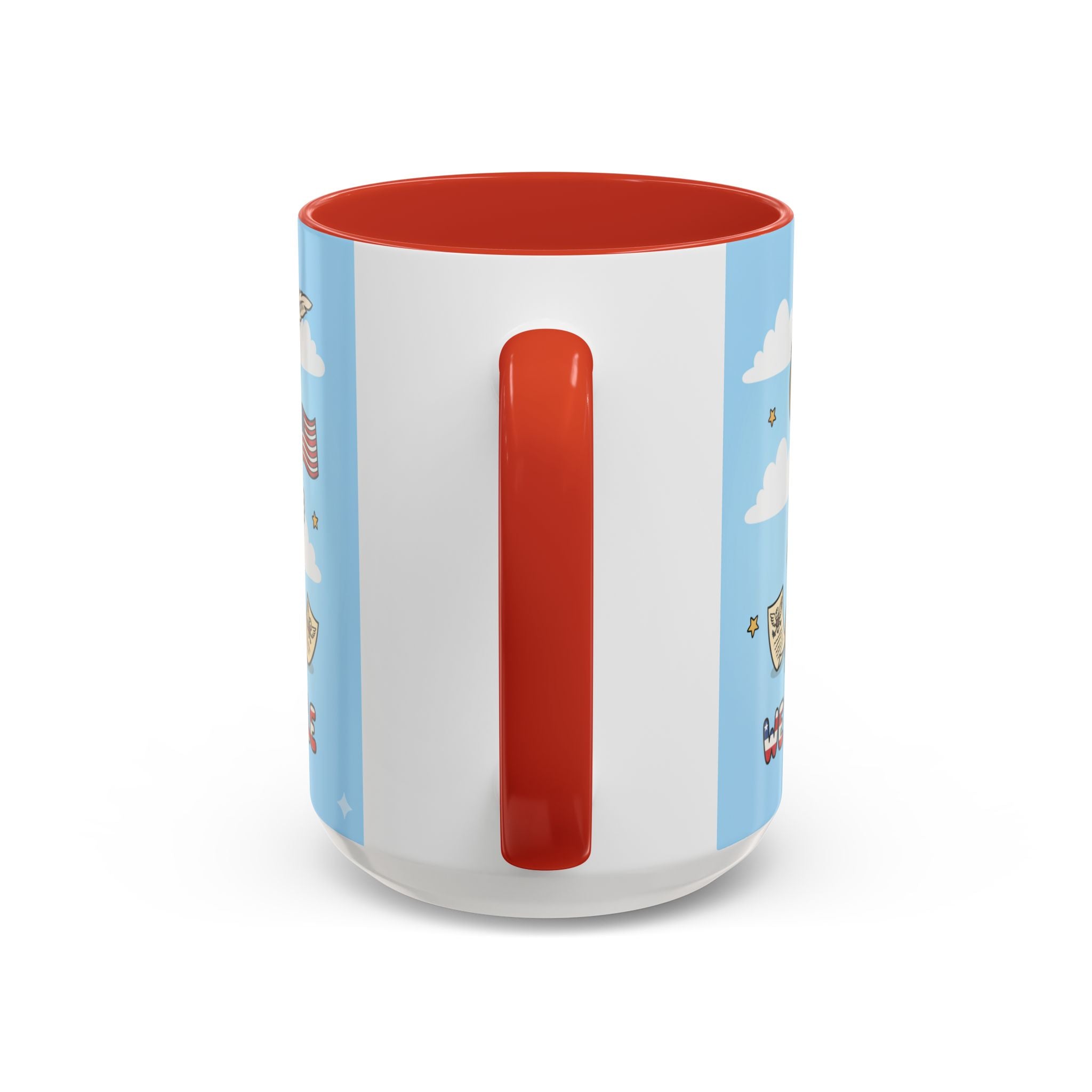 Patriotic Accent Coffee Mug, Fun Mug for Parades, Independence Day Gift, Home Decor, We the People